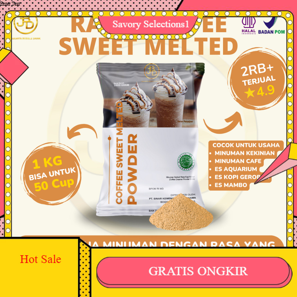 

【SAVORY】 FLASH SALE!! Bubuk Minuman Premium COFFEE CARAMEL -Jakarta Bubble Drink | BPOM&HALAL