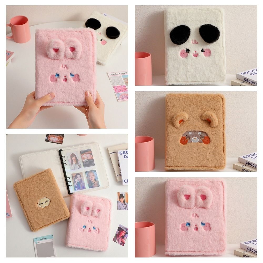 

Photocard Holder Cat Bear Cards Album Cover Inner Page Refill Loose-leaf Collection Book Cover Fluffy Card Albums
