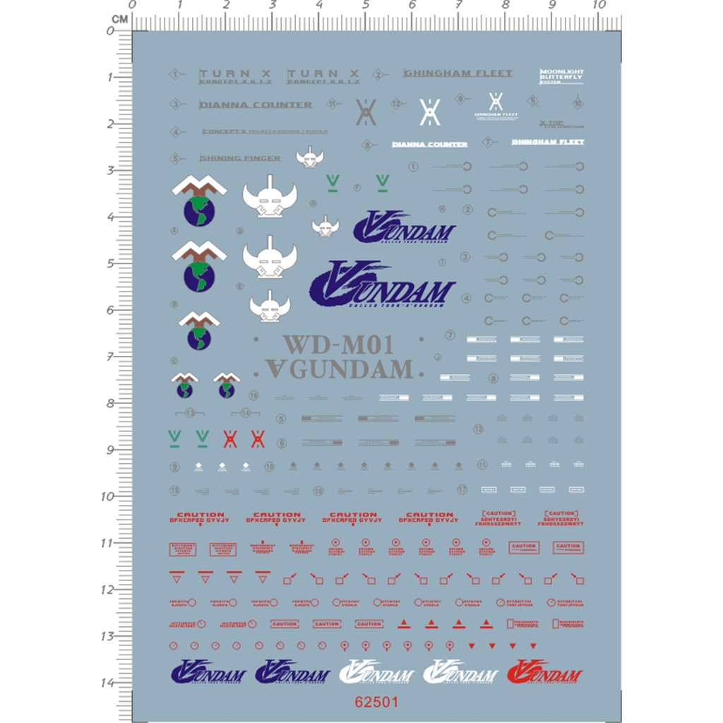 1/100 Scale Concept-X6-1-2 X-Turn Turn A X GDM MG Model Water Decal 62501