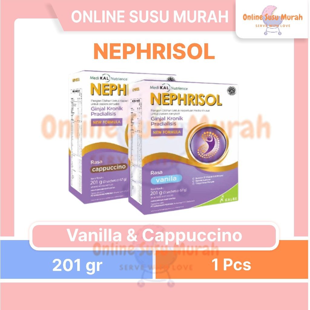

New NEPHRISOL VANILA CAPPUCINO 201 GR CAPUCINO 201GR SUSU DEWASA SSKDPremium