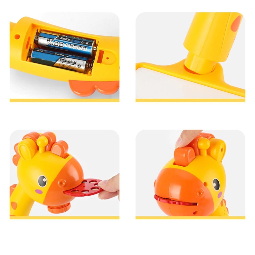 

Ada Lampu dan Musik Permainan Edukasi dan Imajinasi Anak Meja Gambar Proyektor Jerapah Bahan ABS Berkualitas 24 Pola Pensil Warna Proyektor Jumbo Pink Orange 19x18x28cm