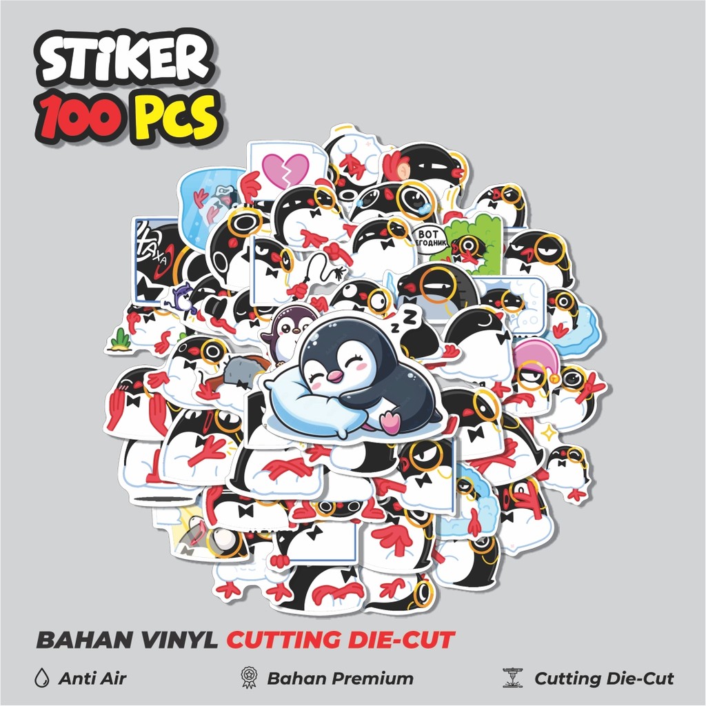 

Terbaru! 50 pcs Stiker Animal Cute Penguin Dekorasi Lucu Kreatif untuk Notebook, Skateboard, HP