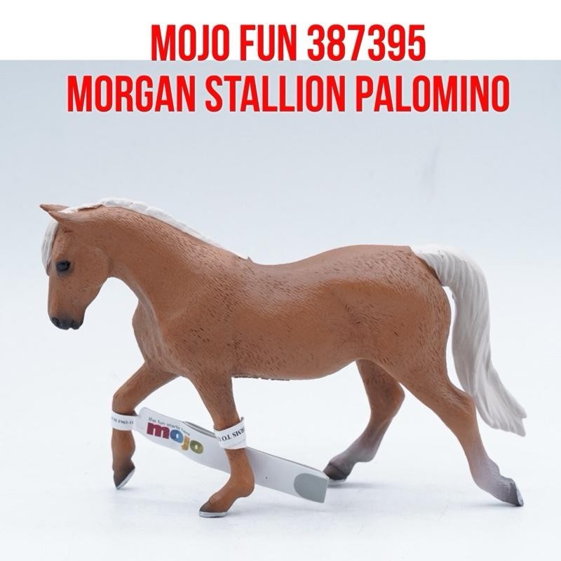 MOJO 387395 Morgan Stallion Palomino Horse Kuda Palomino Morgan Equus caballus Mainan Binatang Minia