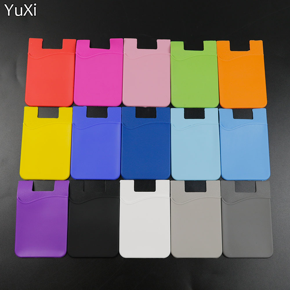 

1Pcs Adhesive Sticker Mobile Phone Back Cards Wallet Case Credit ID Card Holder Cell Phone Card Holder Pocket 15Color
