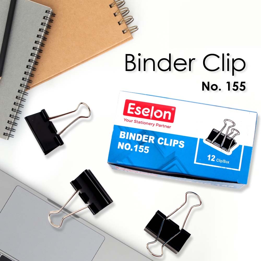 

Binder Clip / Klip / Double Clip / Penjepit kertas Eselon No. 155 1 box isi 12pcs