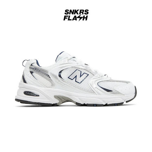 NEW BALANCE 530 WHITE SILVER NAVY Sepatu Sneakers Unisex - MR530SG - Size 38