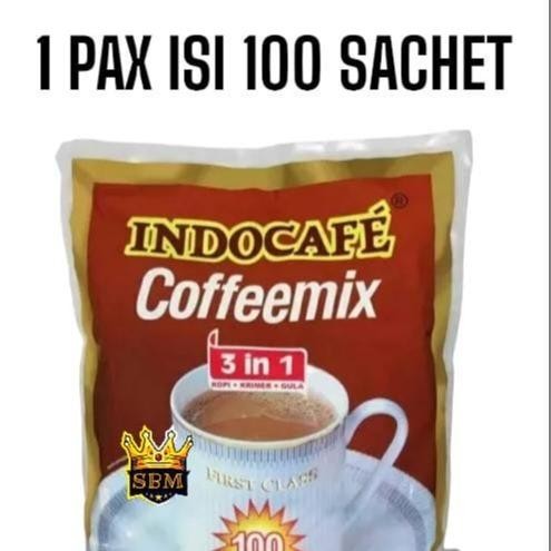 

ISI 100 ~ INDOKOPI ~ KOPI INDOCAFE COFFEEMIX 3IN1 Pack Coffee Coffe Robusta - INDOCAFE 100 PC
