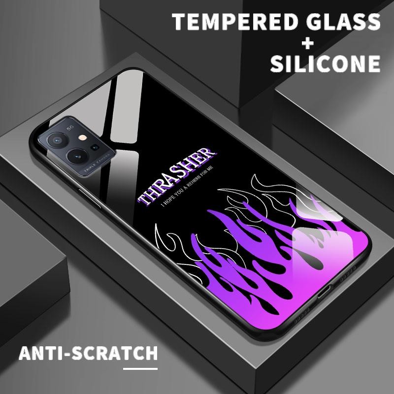 Casing Kaca  For Vivo T1 5G T1x 4G T2 4G T3 U10 U3x U20 U3 X50 Lite Z1 Z1i Z1 Lite Z1x Z3x Z5i Silik