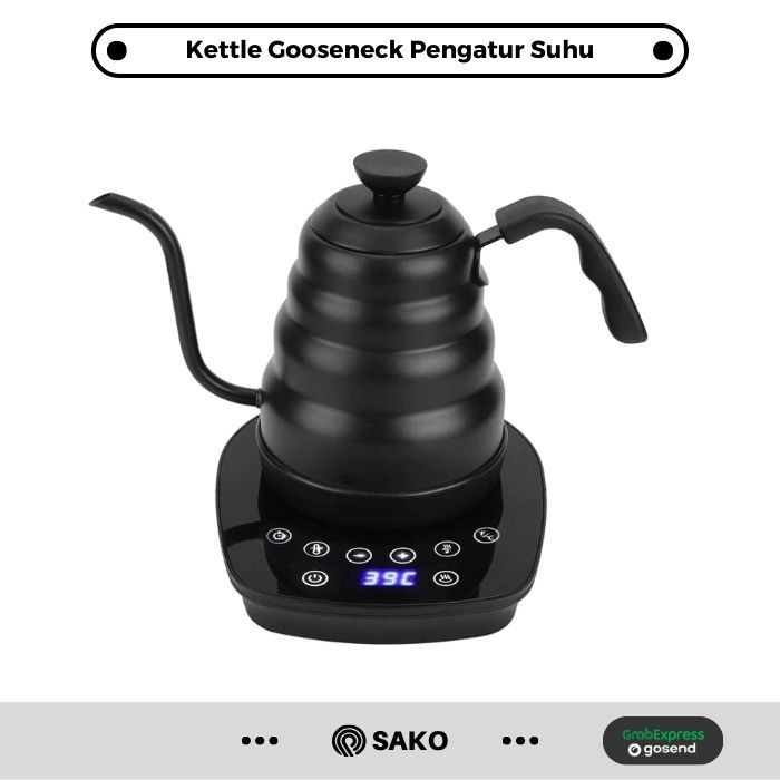 Kettle Leher Angsa Elektrik 800ml Pengatur Suhu Gooseneck Electric SWR