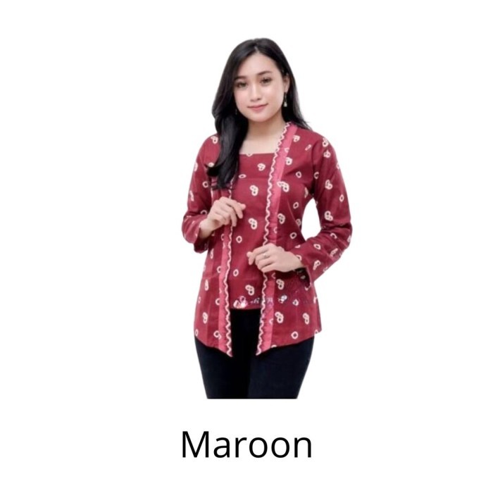 

✨LARIS✨ -Kebaya Batik Kutubaru Wanita Dewasa Jumputan yang Trendy Adem Nyaman - Biru, M