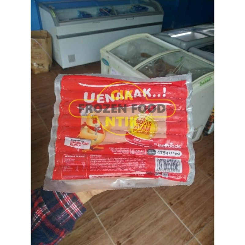 

belfood sosis uenaaak ayam 475g Frozen food cik ntik Jambi cemilan jajanan seblak korea jepang