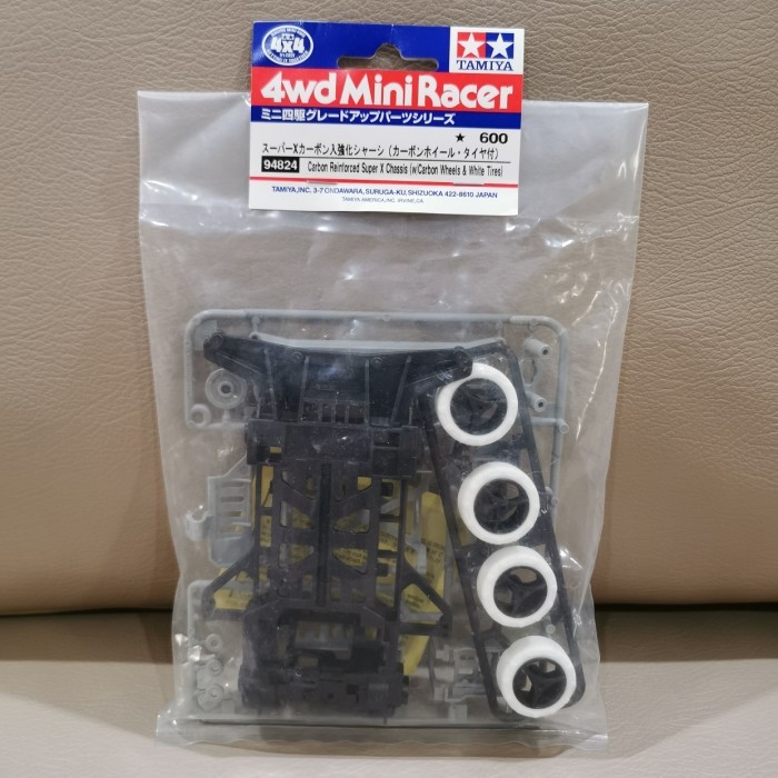 Tamiya 94824 Carbon Reinforced Super X Chassis (w/Carbon Wheels&Tires)