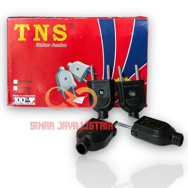 Steker Gepeng / Steker Mini Chip - Hitam Listrik steker jumbo Merk TNS Grosir Ecer Murah