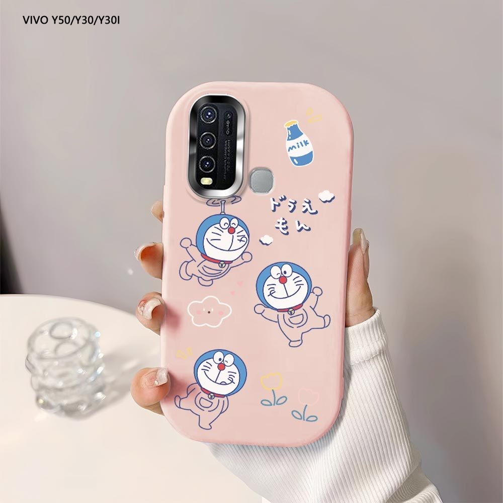 Softcase Untuk Vivo Y50 Y30 Y30i Y75 5G Y55 5G T1 5G Cute Anime Doraemon Back Cover Case Soft Origin