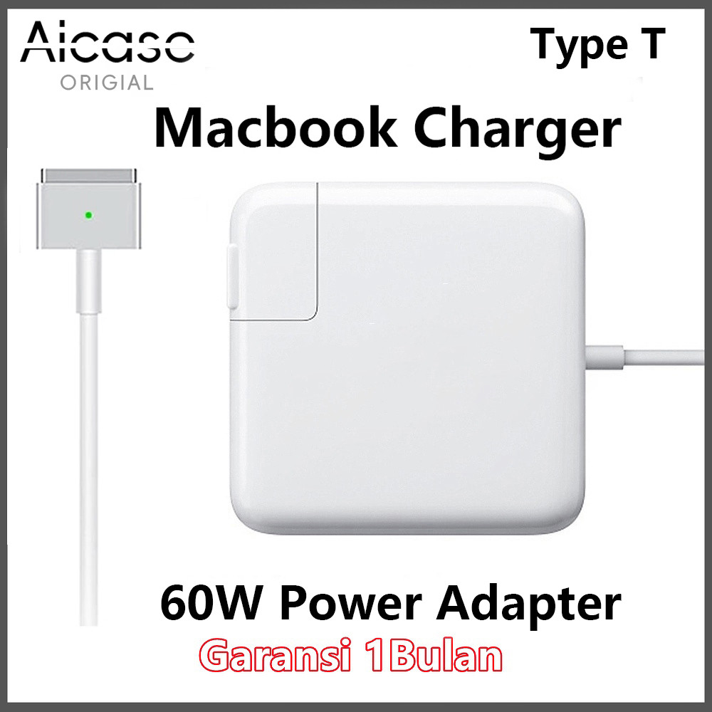 AICASE -Macbook Laptop Chargers Type T 60W Penerapan 2012 2013 2014 2015 2016 2017 2018 2019 Power A