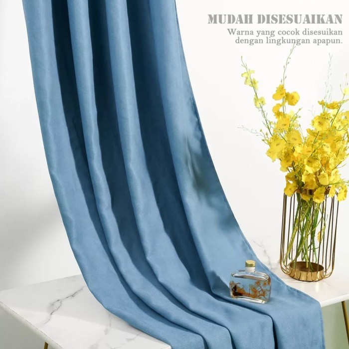 Gorden Blackout Motif Polos   Bahan Tebal ukuran 150/200 - Sage, 140x200