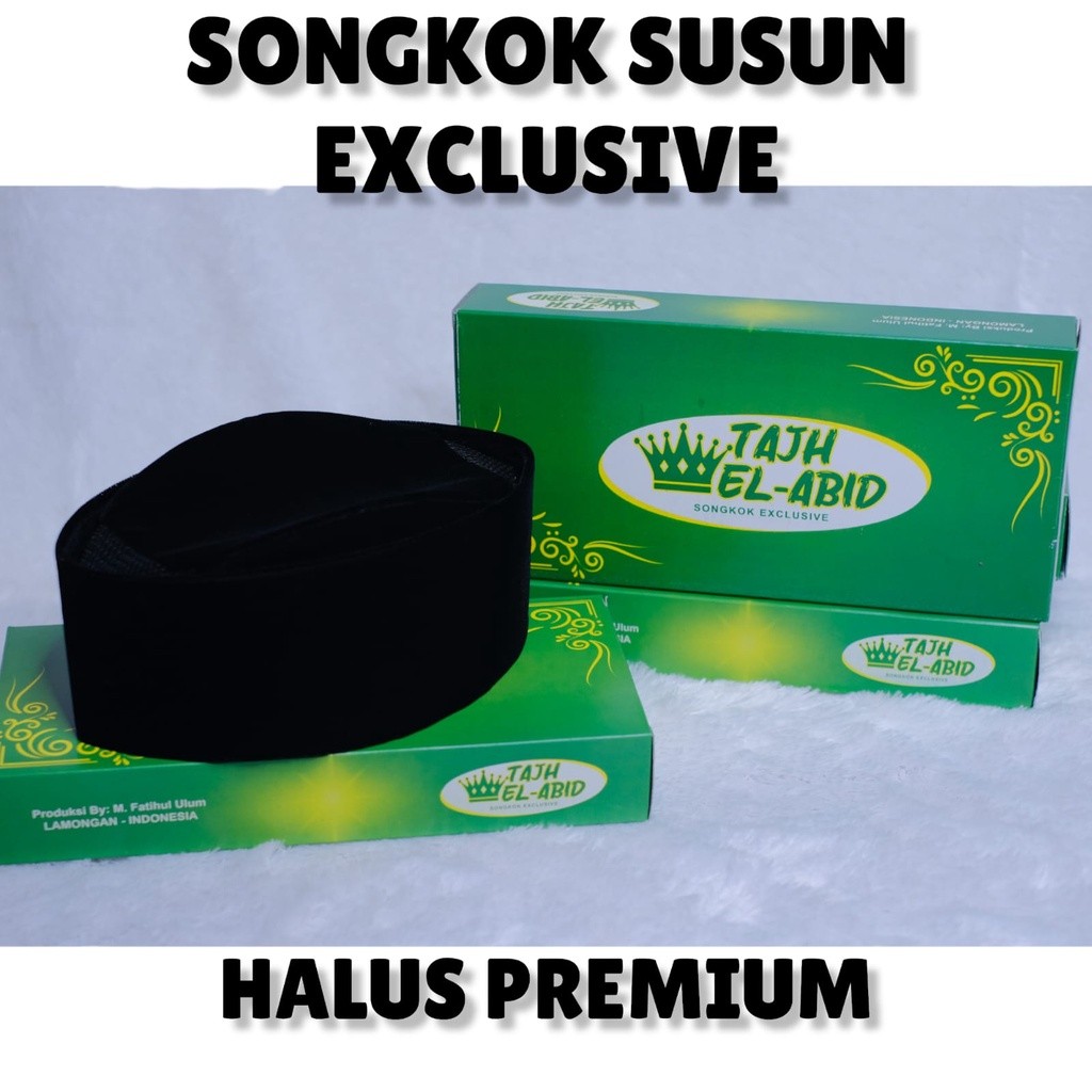 SONGKOK SUSUN PREMIUM Peci Hitam Susun Polos Songkok Susun Peci Dewasa Peci Anak
