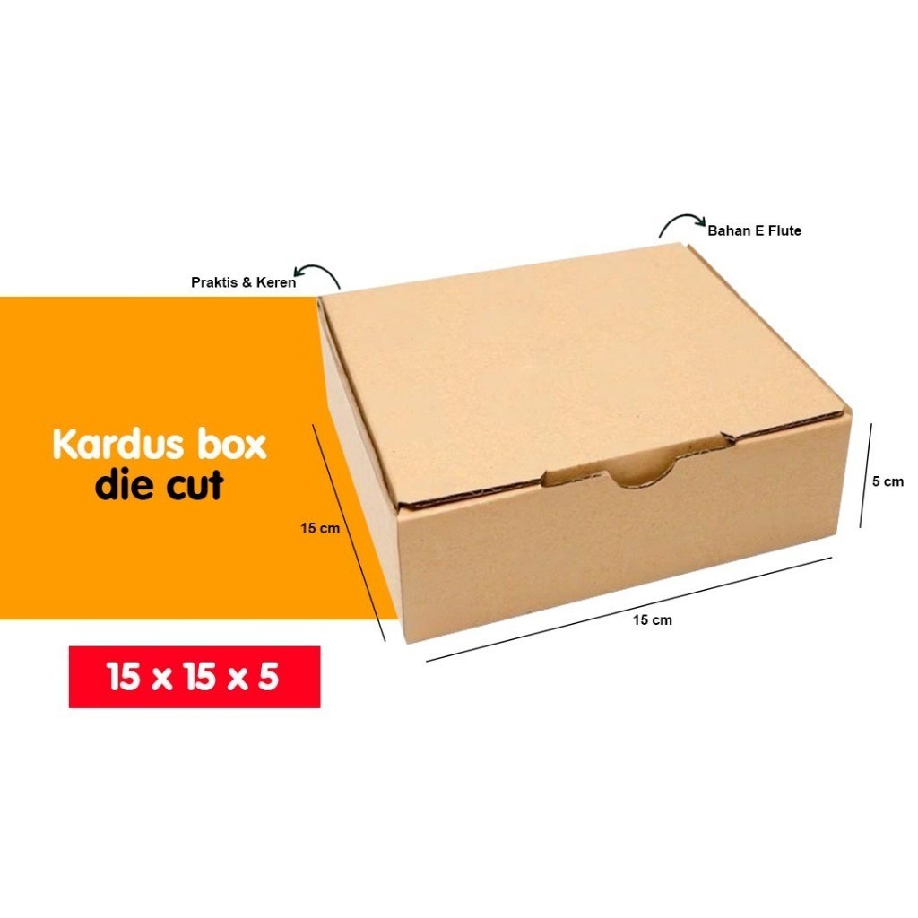

Kardus Die Cut 15x15x5 | Karton Corrugated | Box Kotak Packing Souvenir | Dus Kotak Kado Hampers Polos