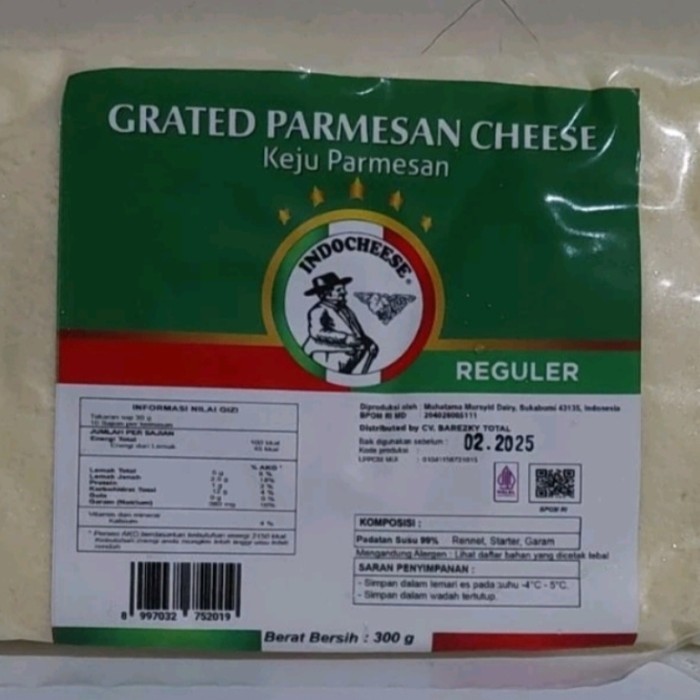 

[Premium] Keju Parmesan Indocheese 300gr, Halal 100%