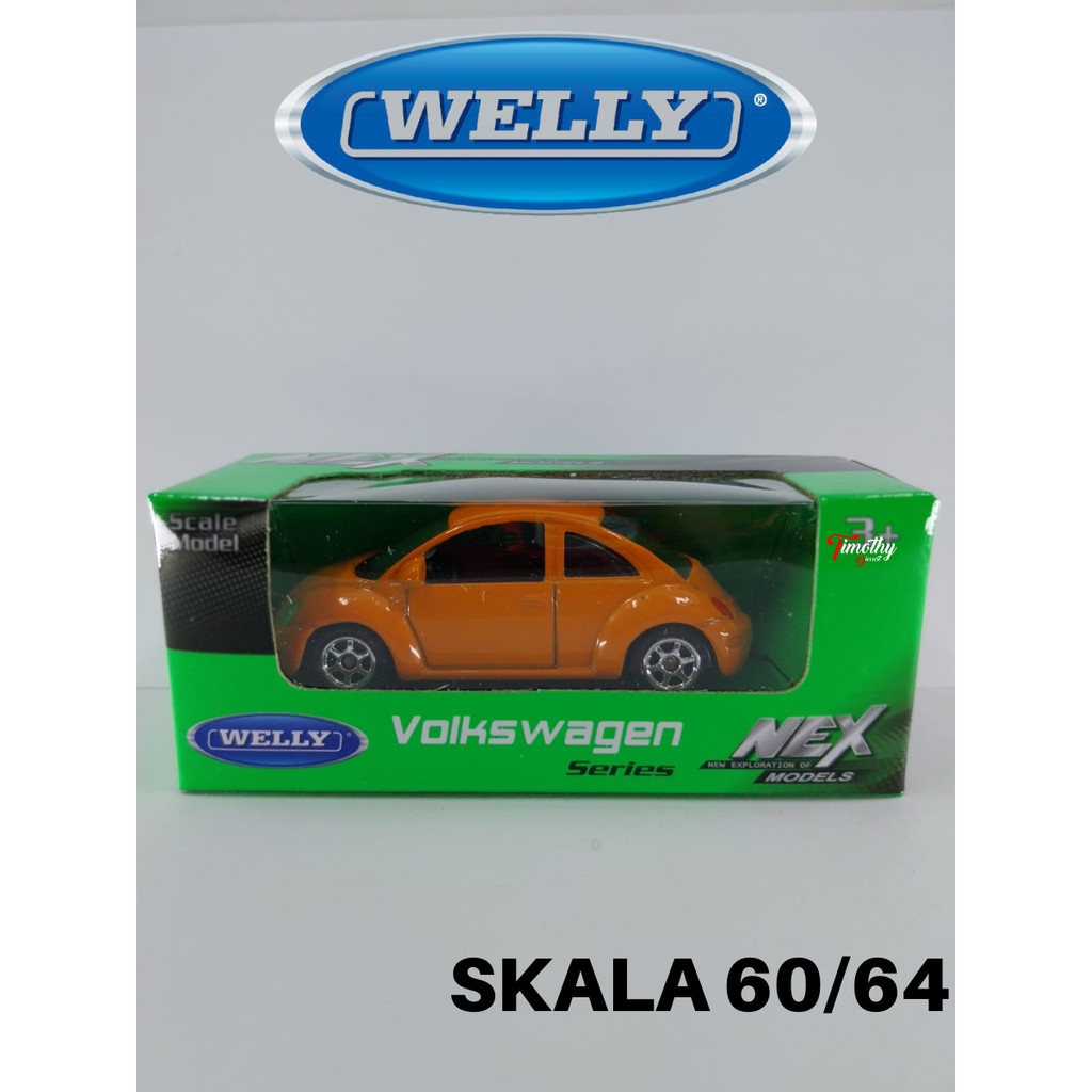 Diecast Welly Nex Skala 60 Volkswagen VW New Beetle Orange