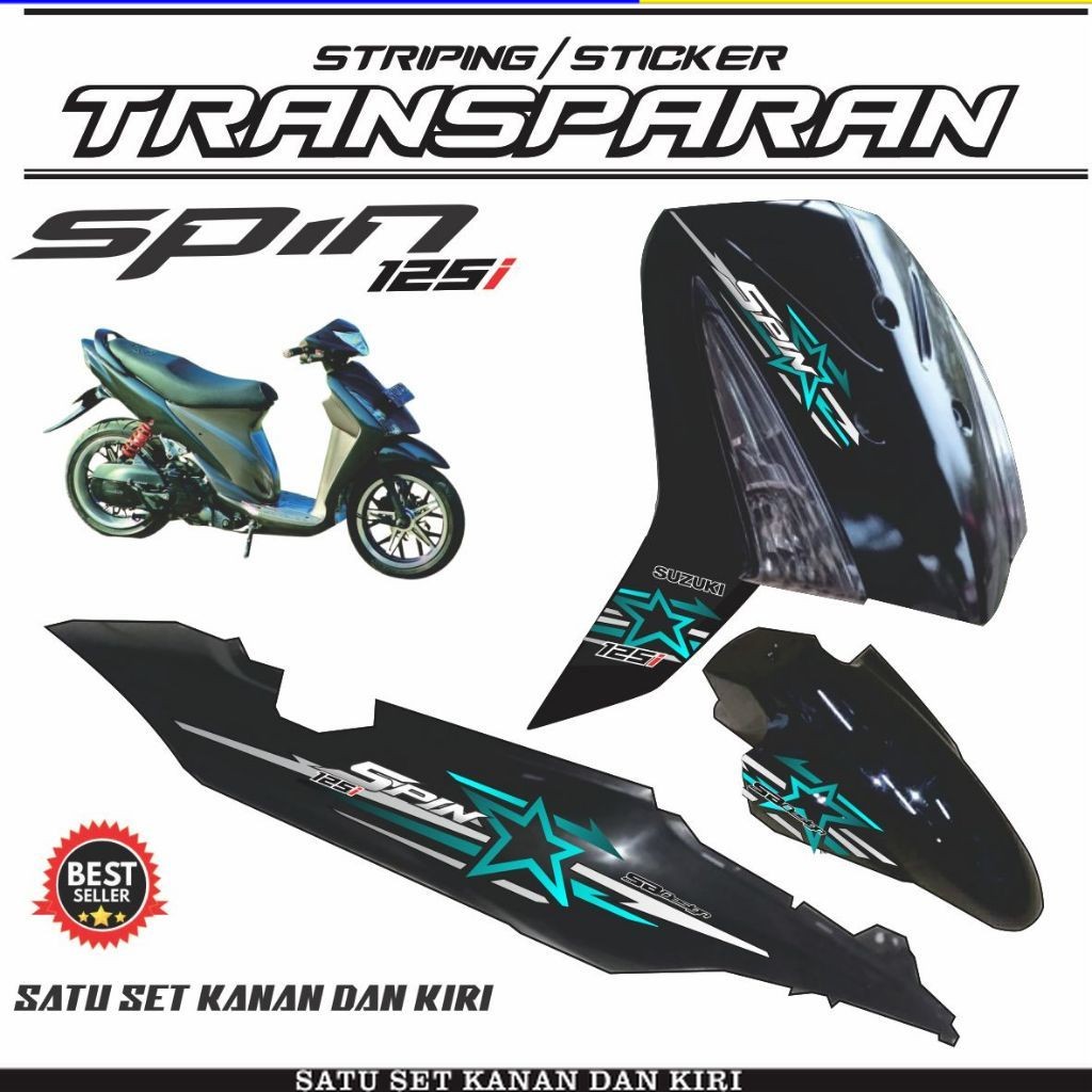 Sticker Transparan Uv Motor Spin 2009 Striping Bintang Keren Cod TERLARIS