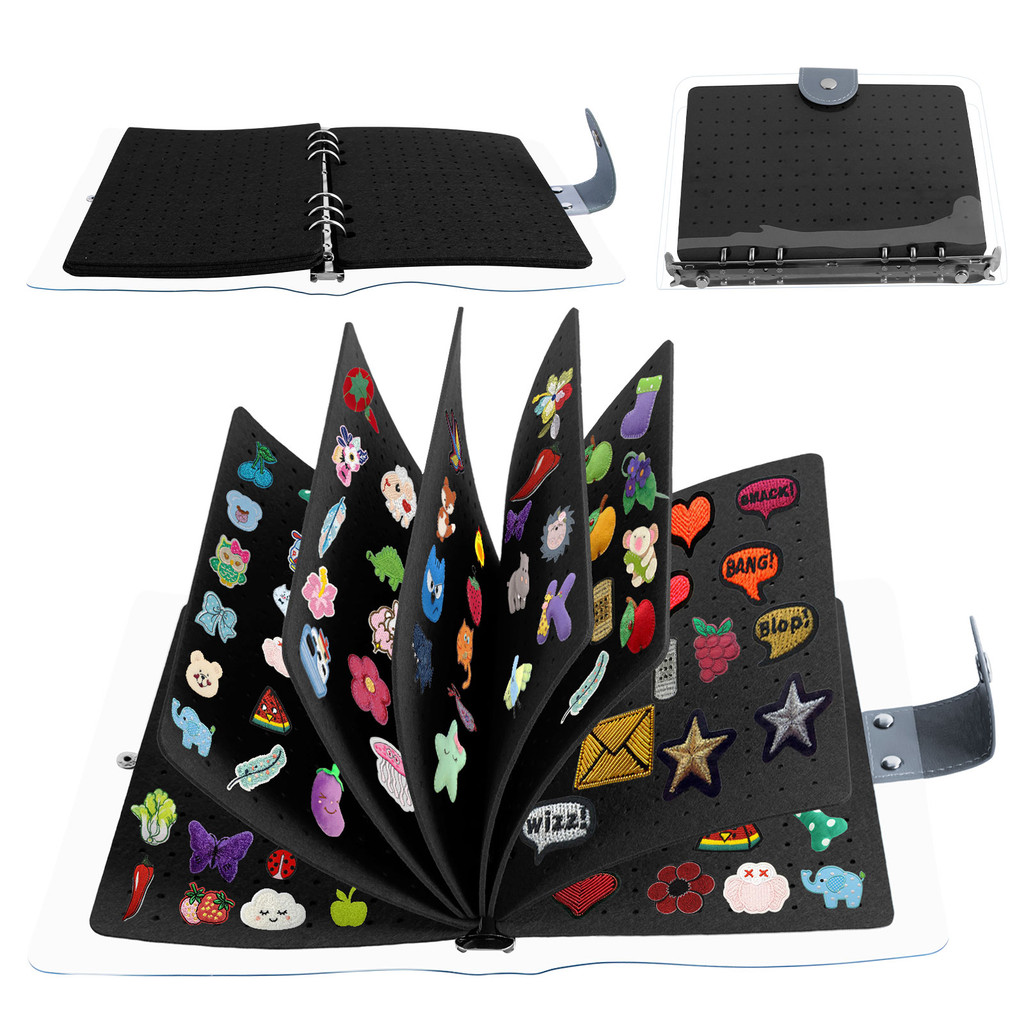 

Enamel Pin Display Book with Clear PVC Cover 8 Pages Pin Book Portable Pin Organizer Book Large Capacity Pin Collection Book