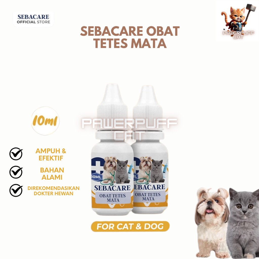 PPC Sebacare TETES MATA 10ml Kucing Anjing Mata Berair Belekan Berselaput Bengkak