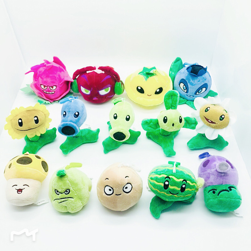 14 Styles Plants vs Zombies Plush Pendant 10cm PVZ Plants SunFlower Nut Peashooter Plush Stuffed Toy