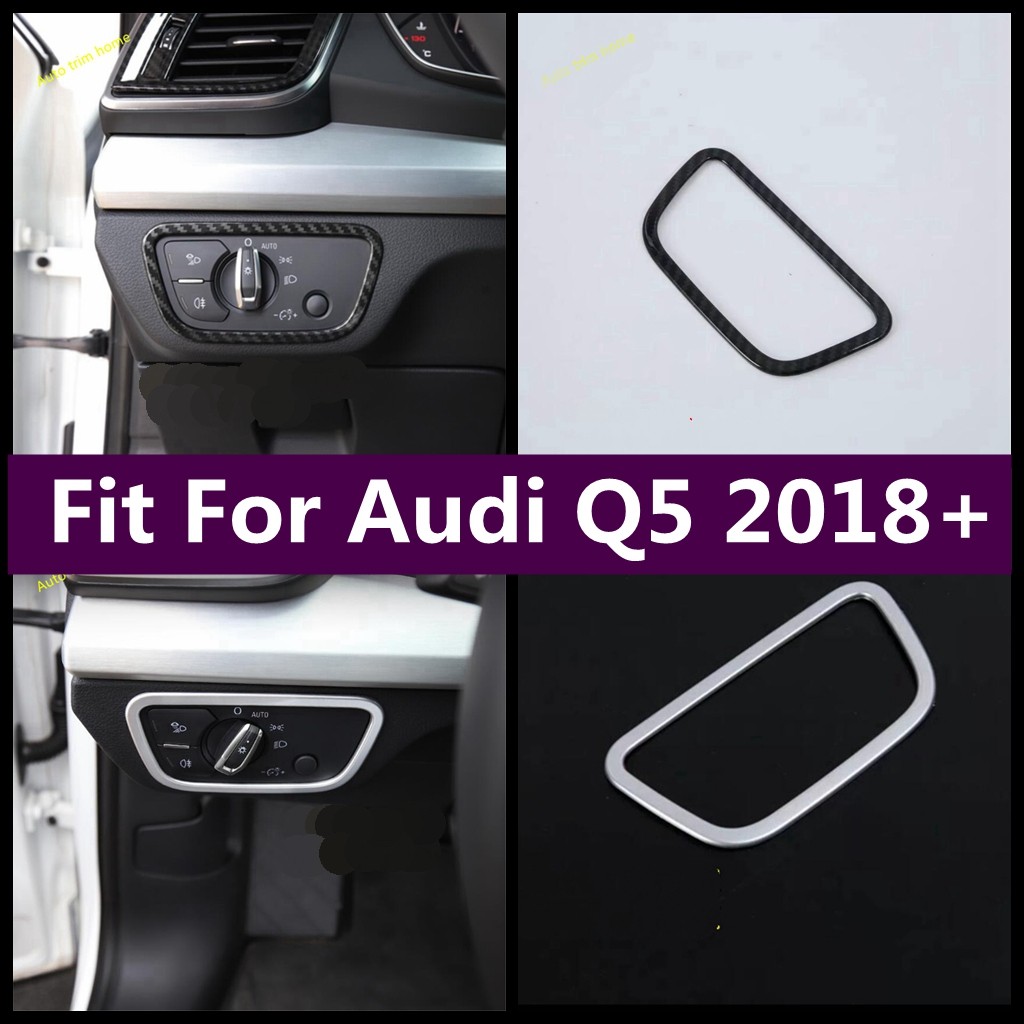 

ABS Carbon Fiber Matte Head Light Lamp Control Button Decoration Panel Cover Trim Fit For Audi Q5 2018 - 2022 Car Accessories