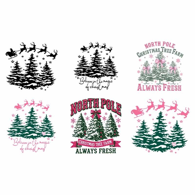 

Christmas Tree Iron On DTF Transfer Patch On Clothing Always Fresh Heat Transfer Sticker Design Custom Hermals Print Sticker