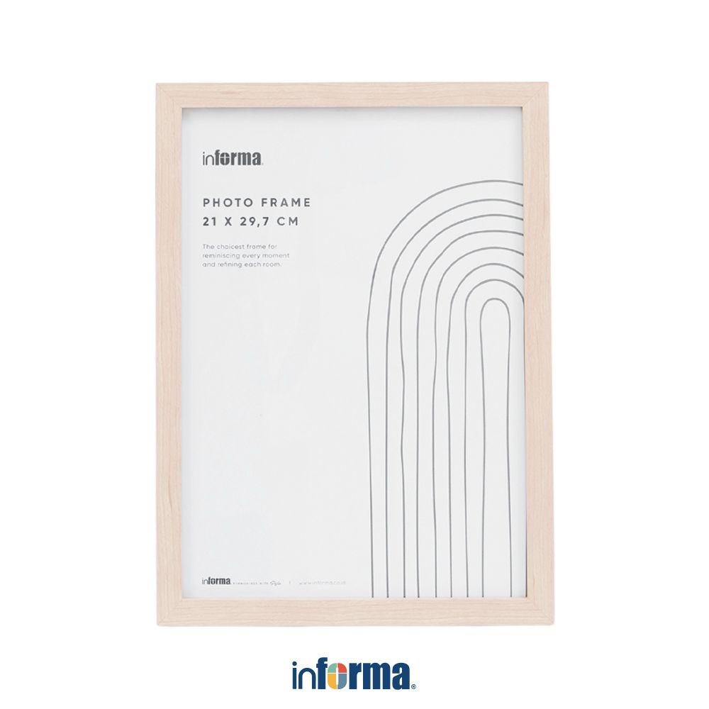 Informa Bingkai Foto Meja MDF A4 - Cokelat Natural Pigura Aesthetic Frame Tempat Foto Pajangan Dekor