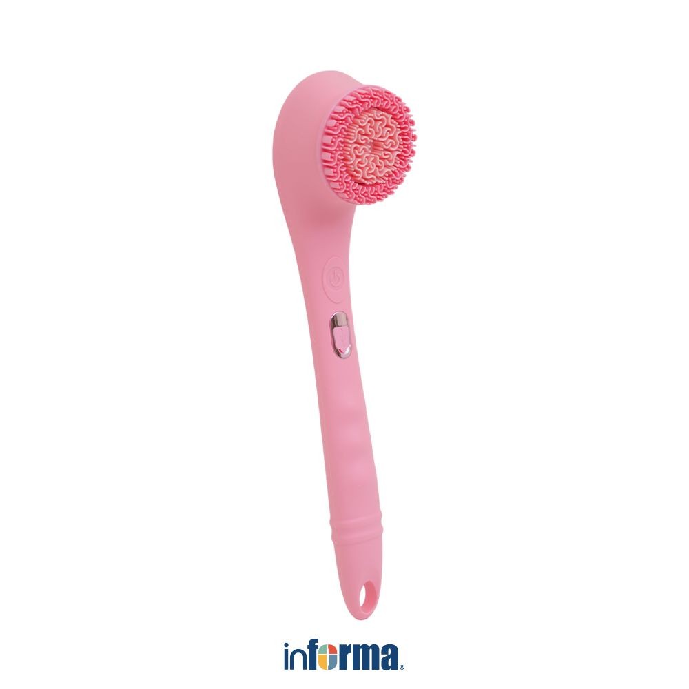 Informa Kels Sikat Mandi Plastik B100 - Pink Electric Cleaning Bath Brush Sikat Pembersih Tanpa Kabe