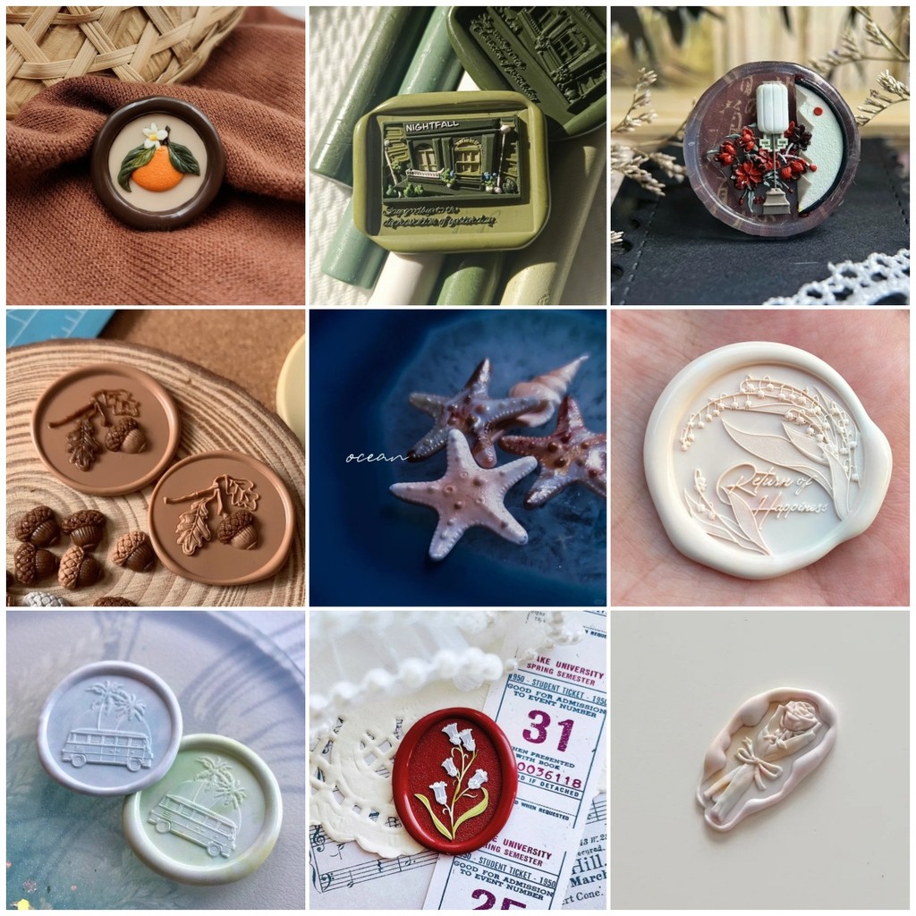 

Diy Toys Fire Seal Starfish Chestnut Movement Stamp Engraved Cute Stamp Head Special Copper Head Gift Invitation Envelope Seal