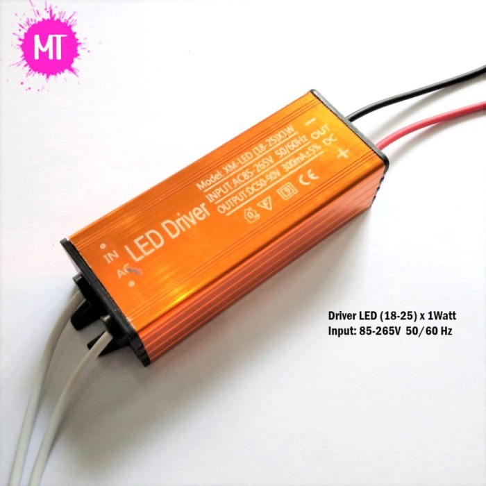 LED Driver (18-25) x 1watt WATERPROOF CASING BESI