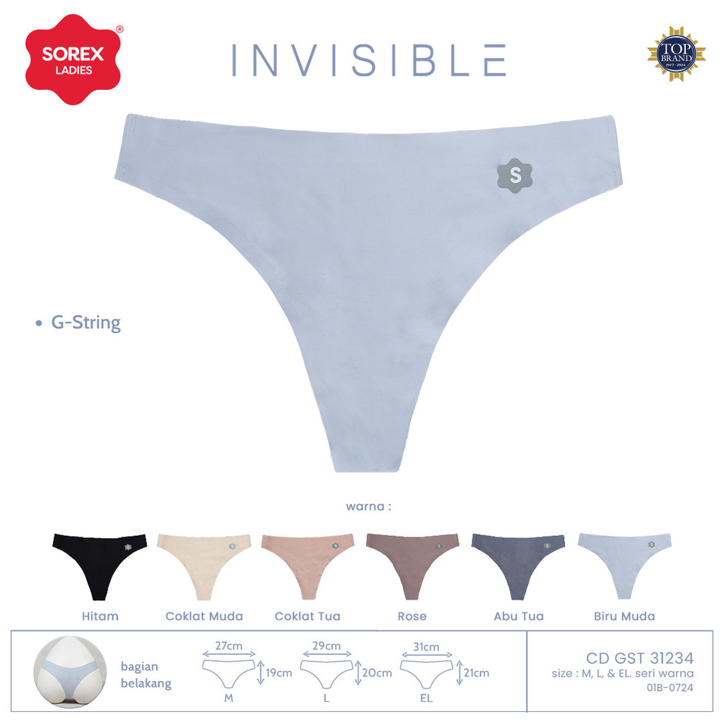 Sorex Celana Dalam Wanita 31234 Underwear seamless model G string pilihan tepat