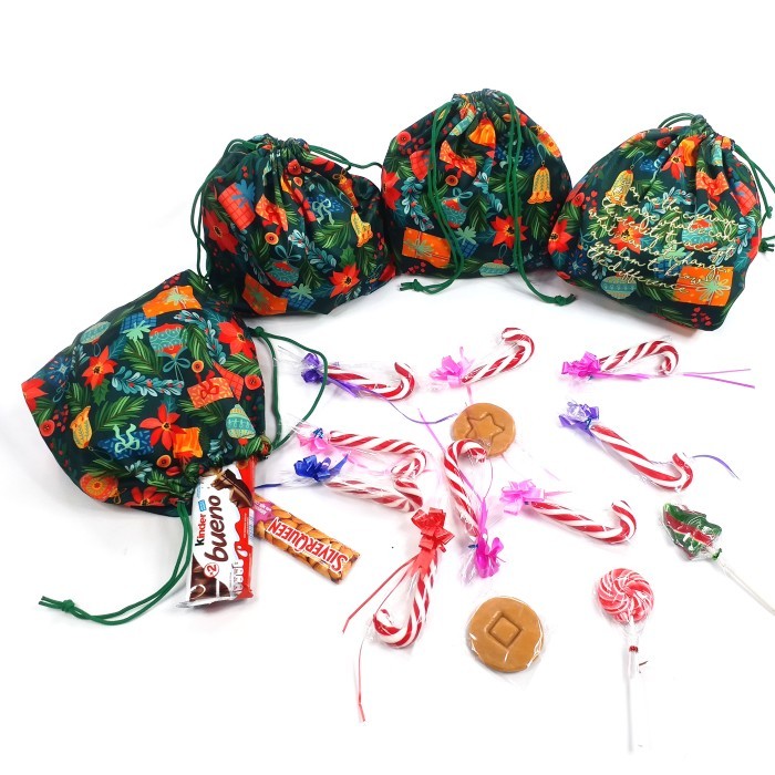 

Pouch Serut Ornamen Natal Christmas Ornamen Hijau Bungkus Gift Hampers