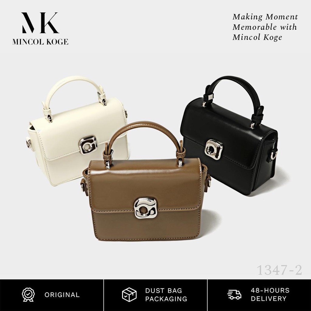 【MINCOL KOGE】(1347#)-Eleanor Bags - Tas Selempang, Fashion Wanita, PU Leather  Sling Bags