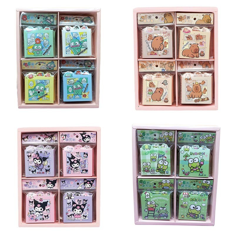

12pcs/lot Sanrio Keroppi Kuromi 6 Folding Memo Pad Sticky Notes Cute N Times Stationery Label Notepad Post School Supply