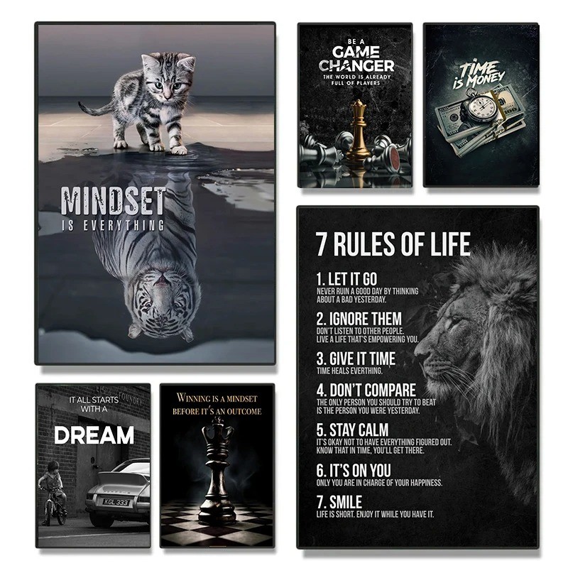 

Classics Motivational Inspirational Success Quote Lion Posters Prints Canvas Printing Wall Art Picture Living Room Office Decor