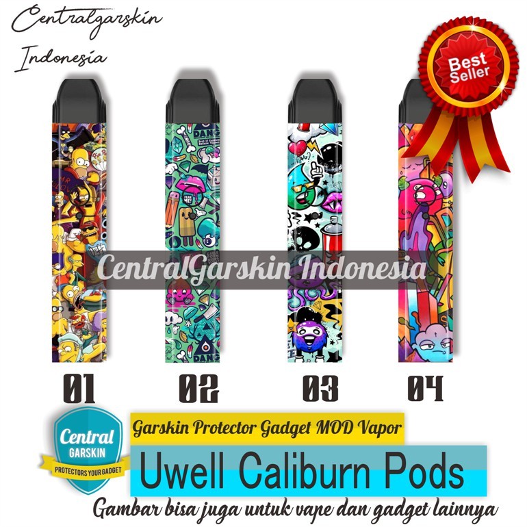 PROMO Skin Caliburn pod Doodle Edition warp sticker ⭐⭐⭐⭐⭐ terlaris