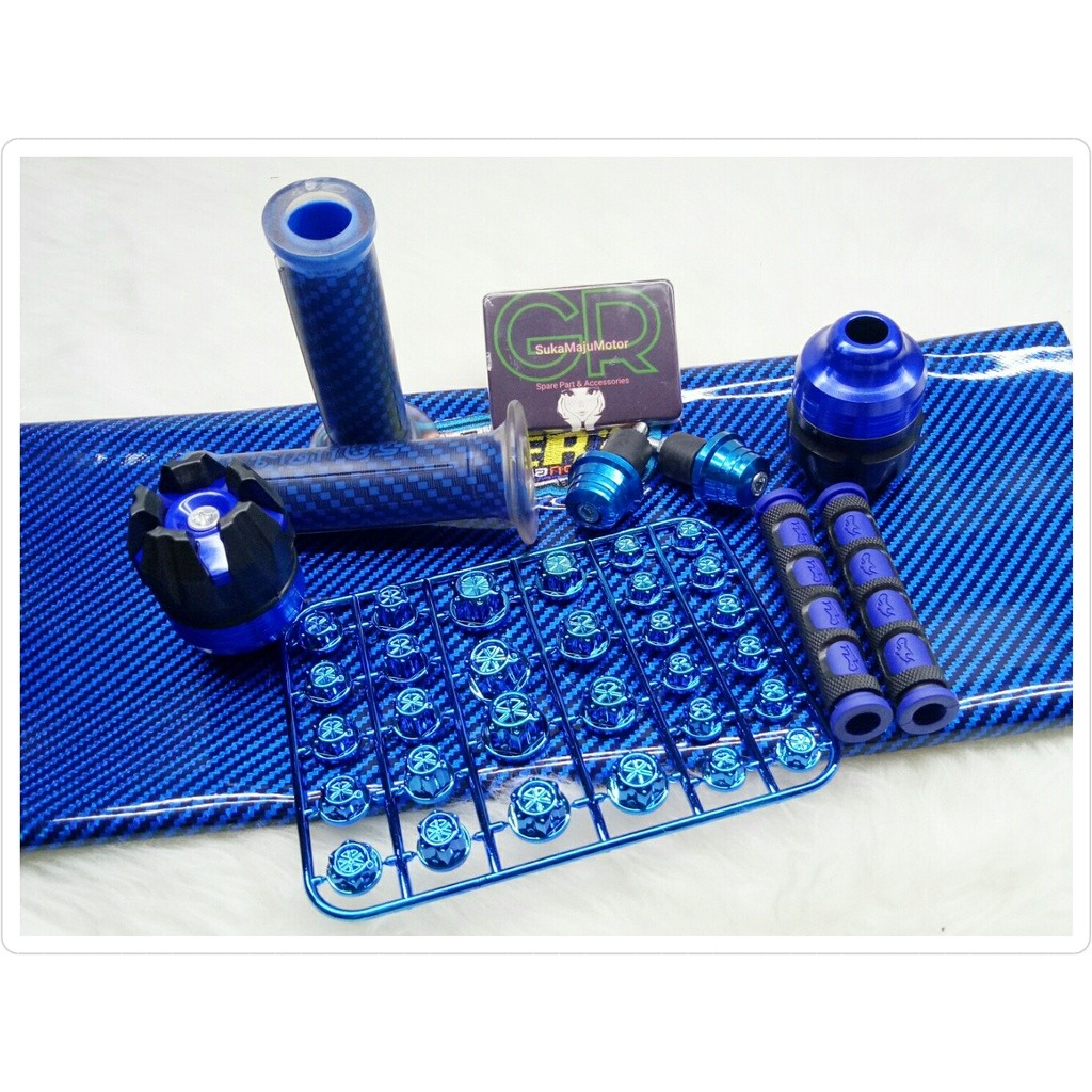 #CLN# handgrip karbon jalu as roda handle domino bulat kulit jok jalu stang tutup baut monel paket u