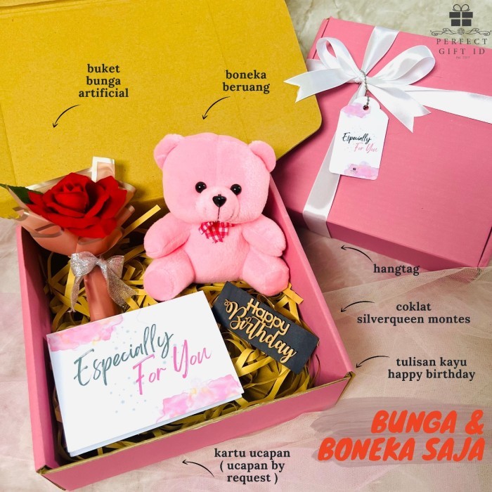 

Aksesoris Decor - [aikshop20_store] Hampers Ulang Tahun / Kado Ulang Tahun Cewek / Kado Valentine / Hadiah - Bunga&BonekaSja, HppyAnniversary