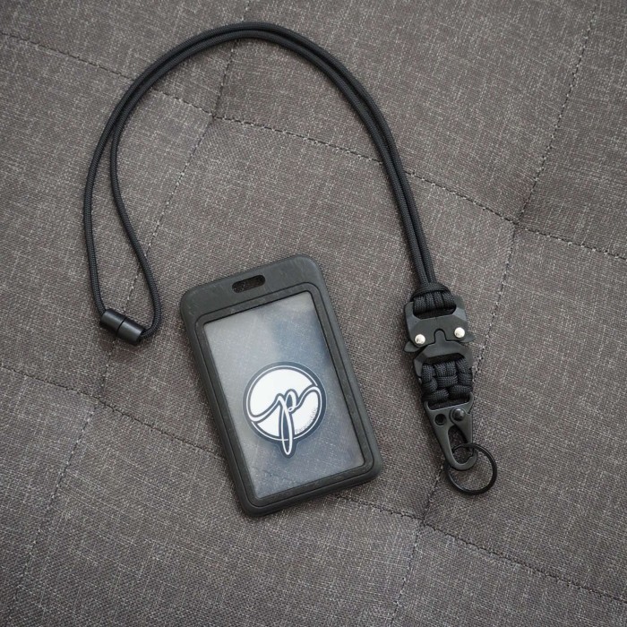 

Cobra Lanyard tactical card holder 2 sisi tali id card detachable govo - Hitam