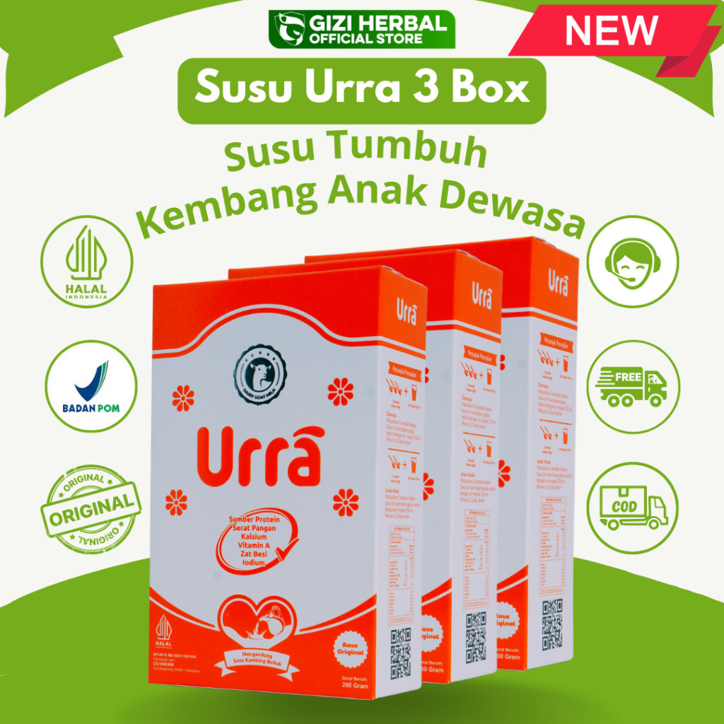 

Susu Urra 3 Box Original Susu Urra Penambah Berat Badan Anak