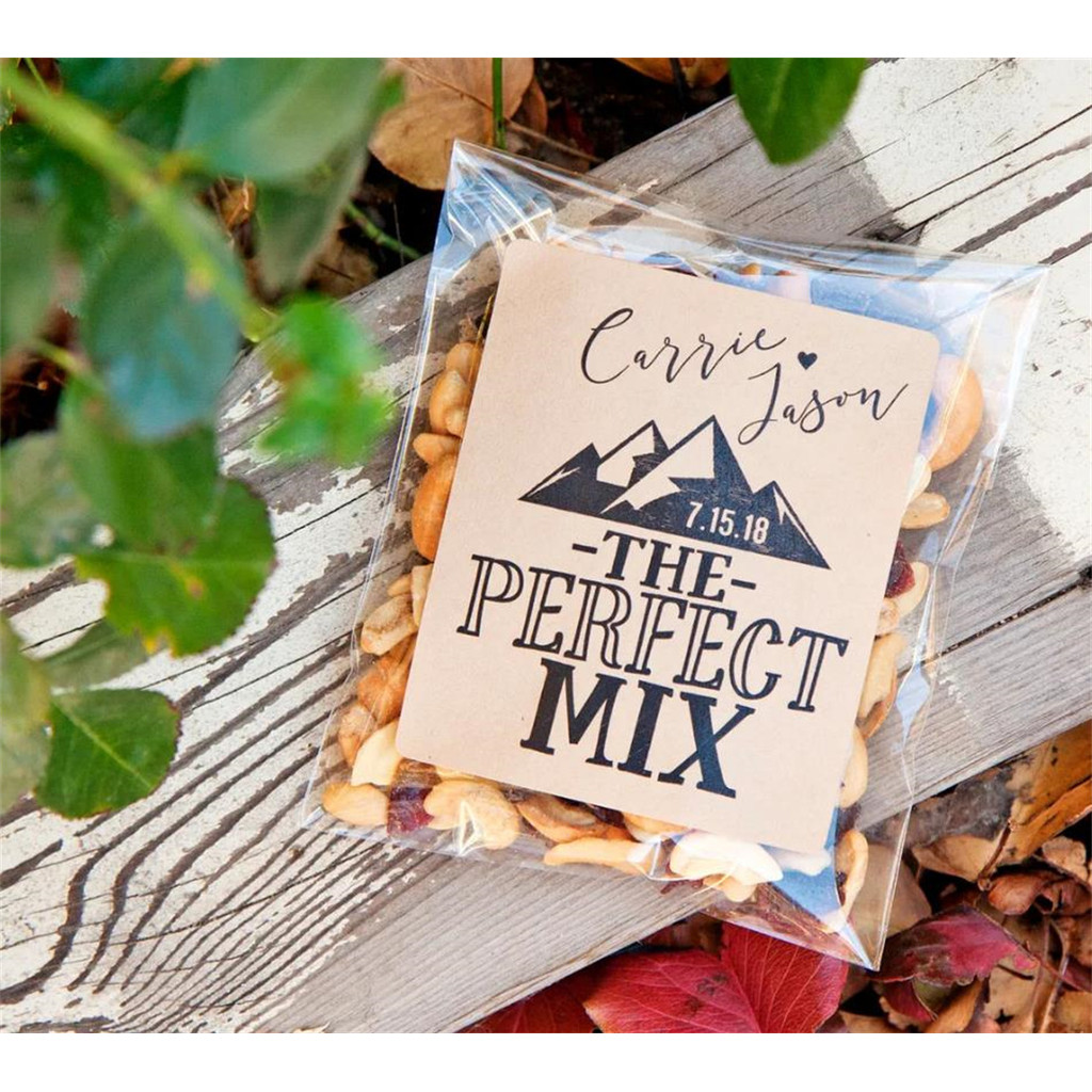 

Set of 25 Custom The Perfect Mix Wedding Favor Stickers - DIY Trail Mix Favor Bags