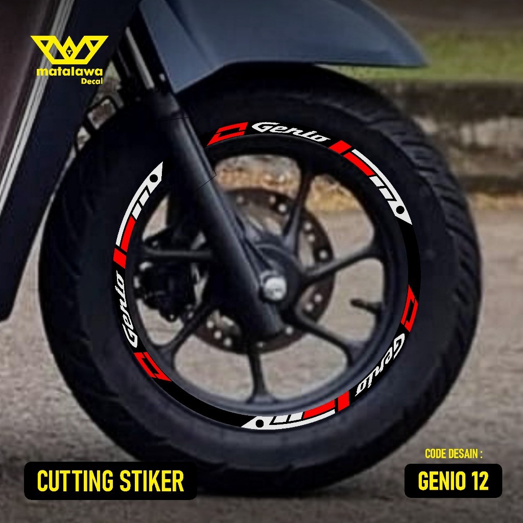CUTTING STICKER VELG NEW GENIO 2021 2022 2023  RING 12 STIKER LIS  VARIASI VELG HONDA GENIO 12