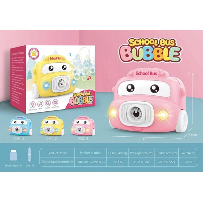 Mainan Kamera Babel Bis Sekolah School Bus Bubble Camera