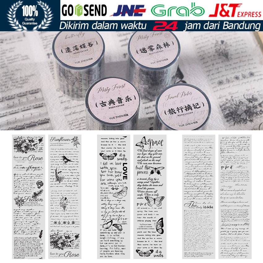 

Roll Sticker Quotes / Stiker Transparan PET Tahan Air, Estetik untuk Scrapbook, Jurnal, dan Bujo