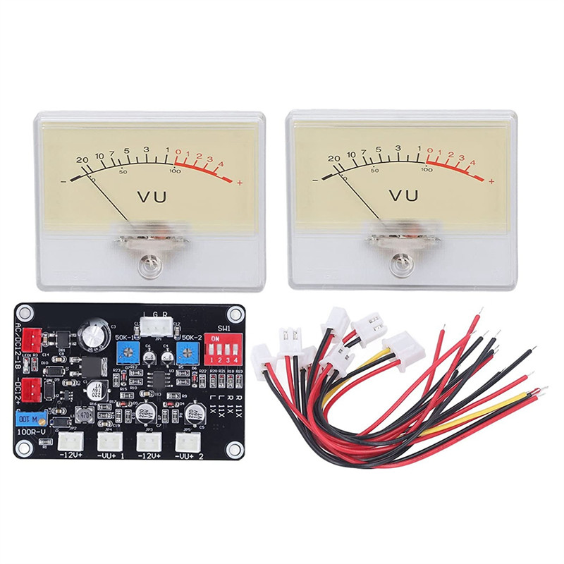 Power Amplifier VU Meter with Driver Board Kit High Accuracy Audio Level Meter with Backlit for DIY 