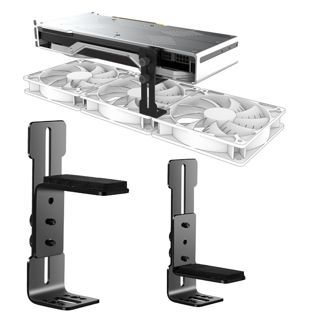 

Chassis 12cm Fan Position Stainless Steel Computer Graphics Card Holder Prevent Sagging GPU Support Brace for RTX 4090 4080 4070